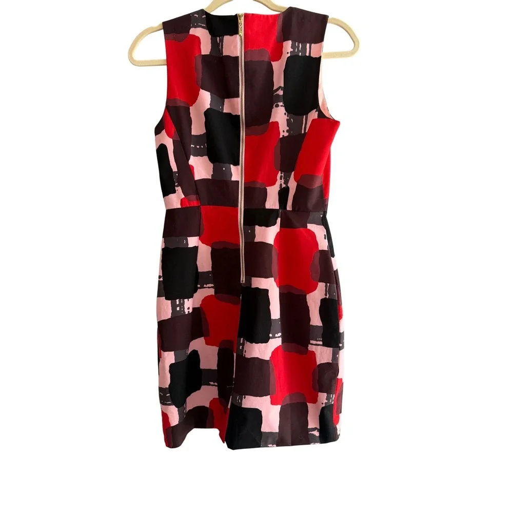 Kate Spade New York Abstract Print‎ Sleeveless Dress - Red Black Pink